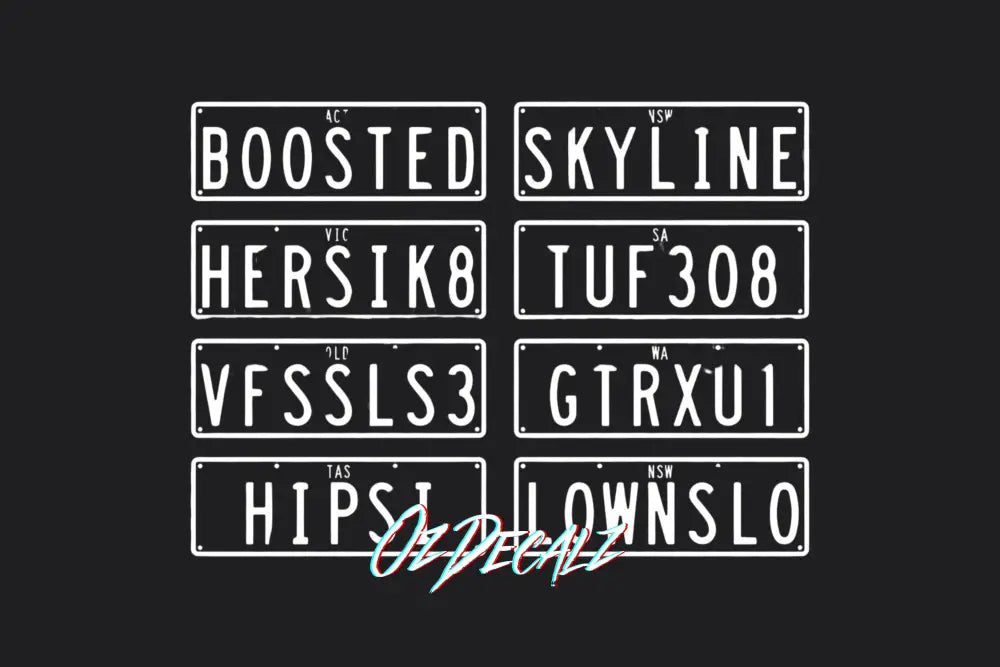 NUMBER PLATE CUSTOM STICKER - OzDecalz