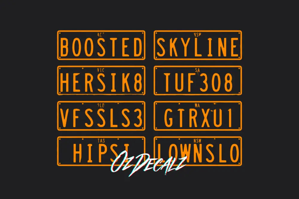 NUMBER PLATE CUSTOM STICKER - OzDecalz