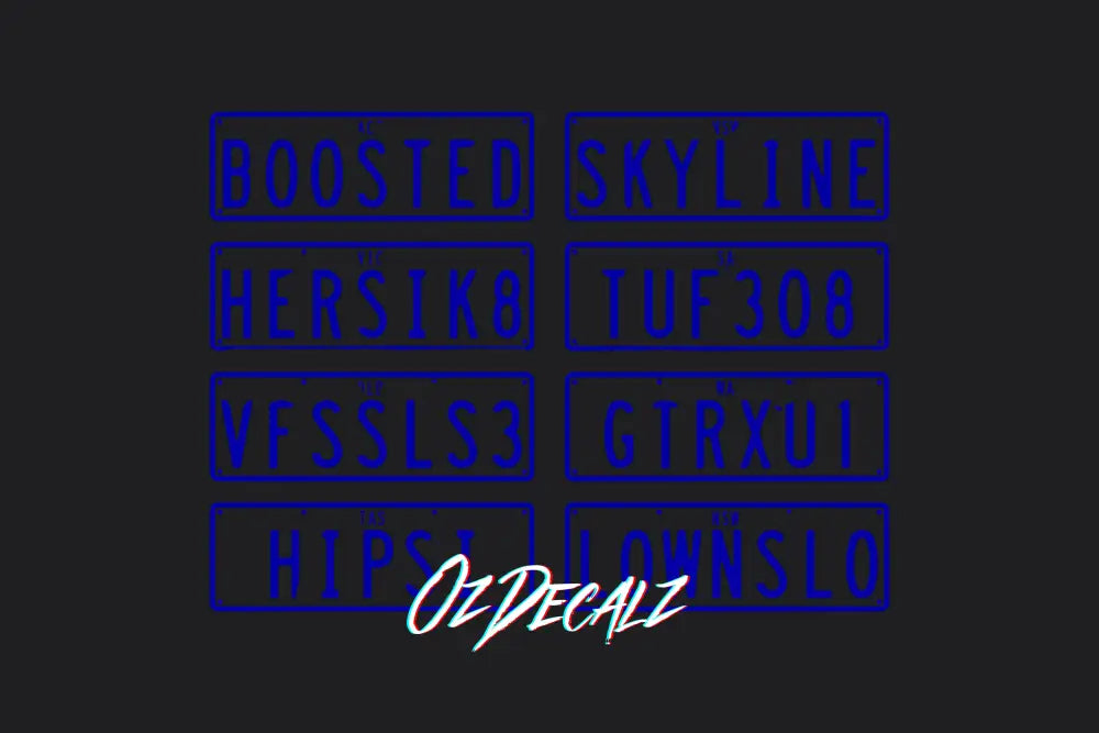 NUMBER PLATE CUSTOM STICKER - OzDecalz