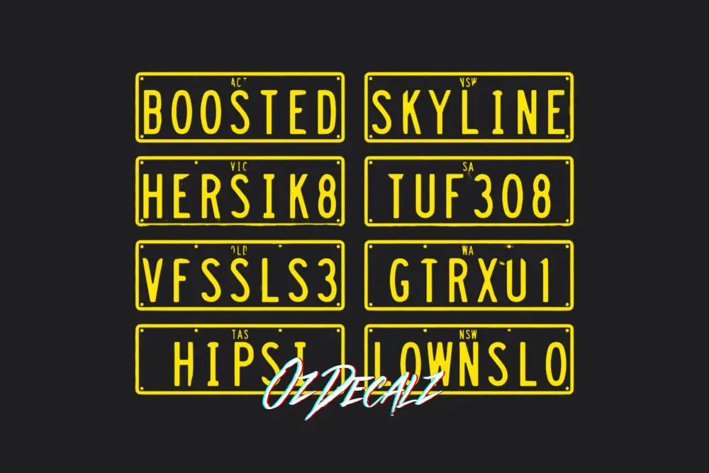 NUMBER PLATE CUSTOM STICKER - OzDecalz