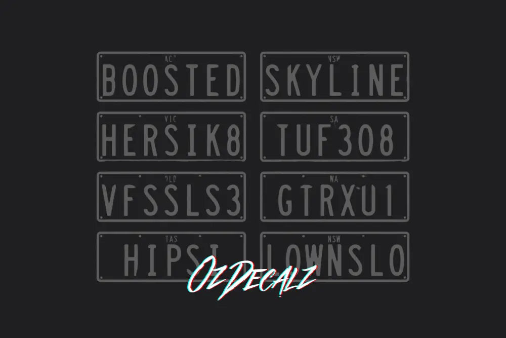 NUMBER PLATE CUSTOM STICKER - OzDecalz