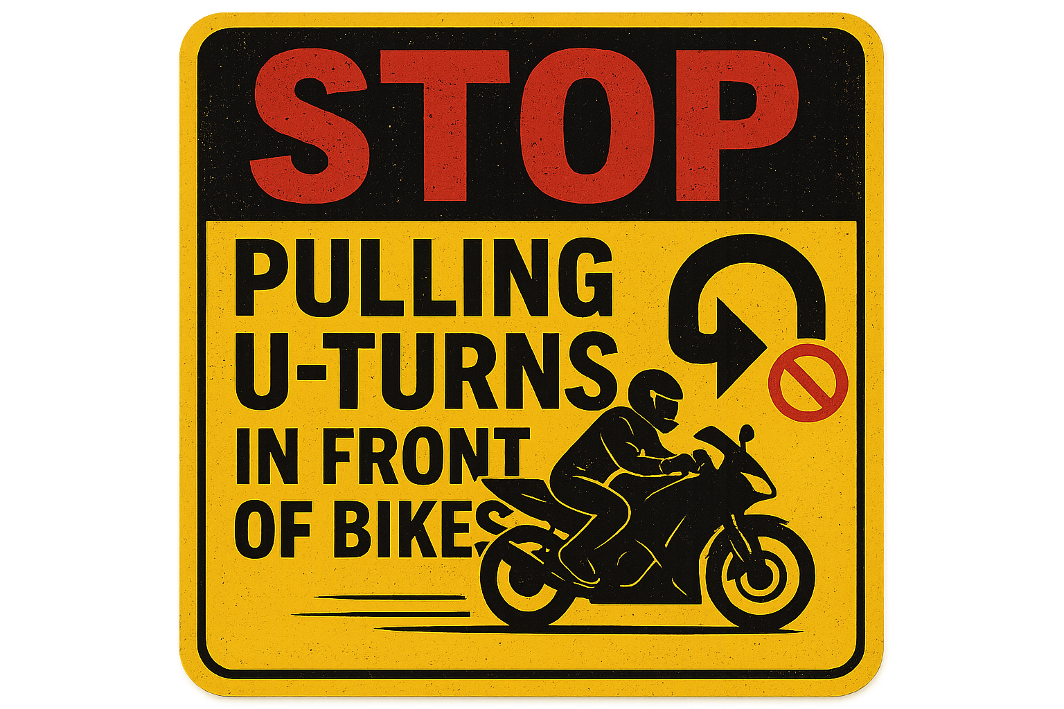 STICKER: STOP PULLING U-TURNS IN