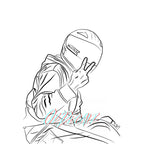 WALL ART: BIKER - OzDecalz