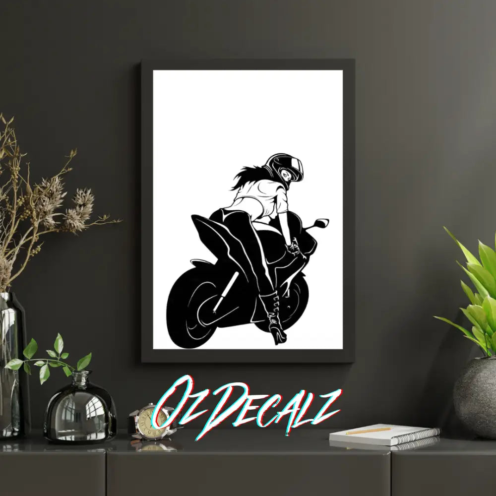 WALL ART: FEMAILE BIKER - OzDecalz
