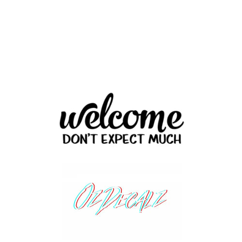 WELCOME DON'T EXPECT MUCH Wall Art - OZDecalz
