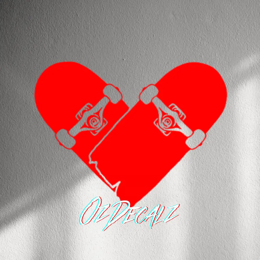 WALL STICKER: SKATEBOARD HEART - OzDecalz