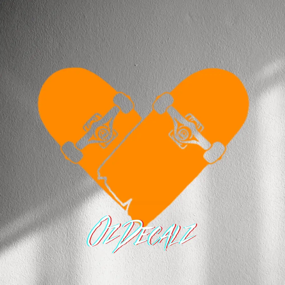 WALL STICKER: SKATEBOARD HEART - OzDecalz