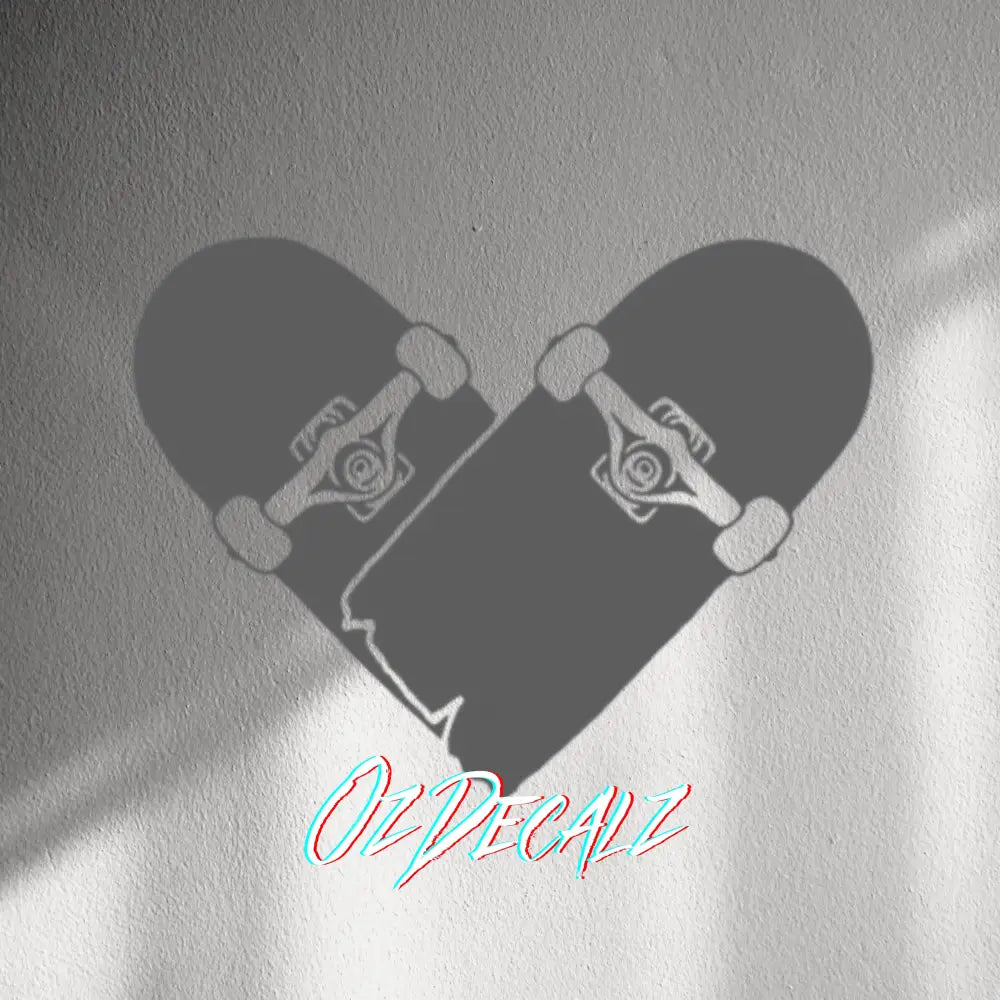 WALL STICKER: SKATEBOARD HEART - OzDecalz