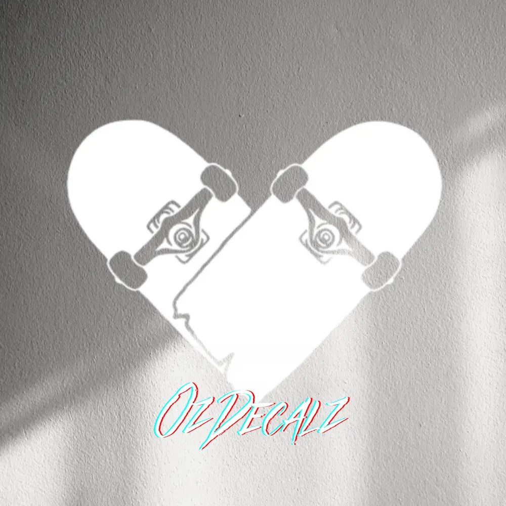 WALL STICKER: SKATEBOARD HEART - OzDecalz