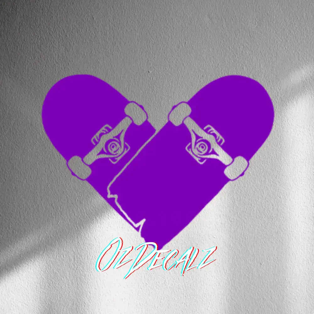 WALL STICKER: SKATEBOARD HEART - OzDecalz