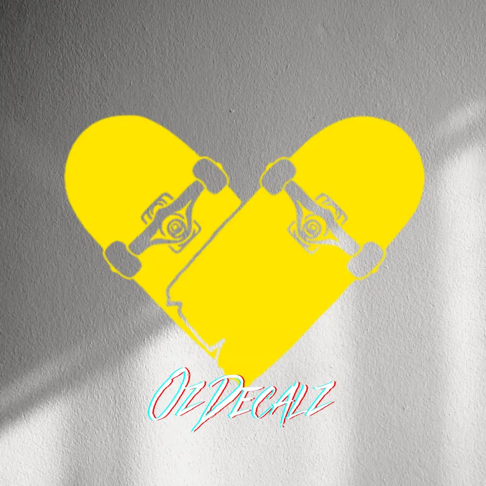 WALL STICKER: SKATEBOARD HEART - OzDecalz