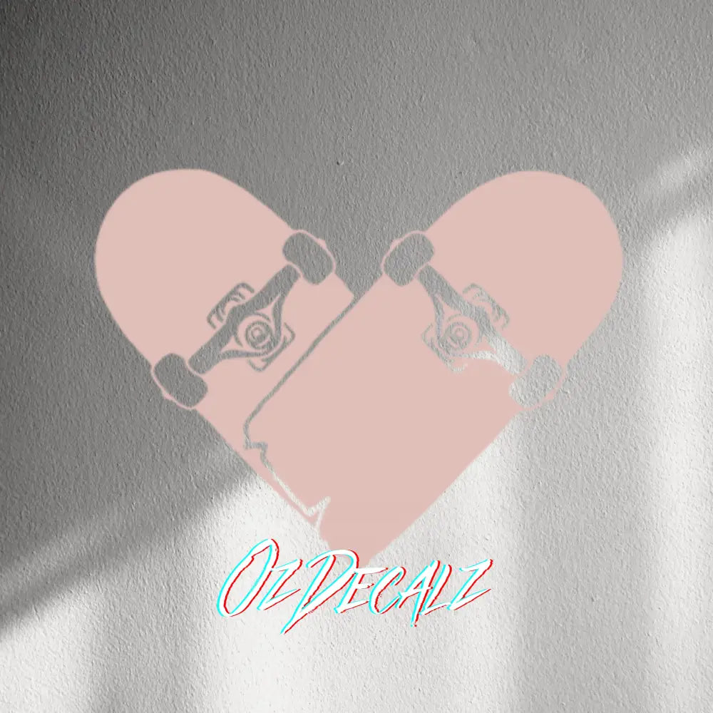 WALL STICKER: SKATEBOARD HEART - OzDecalz