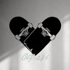 WALL STICKER: SKATEBOARD HEART - OzDecalz