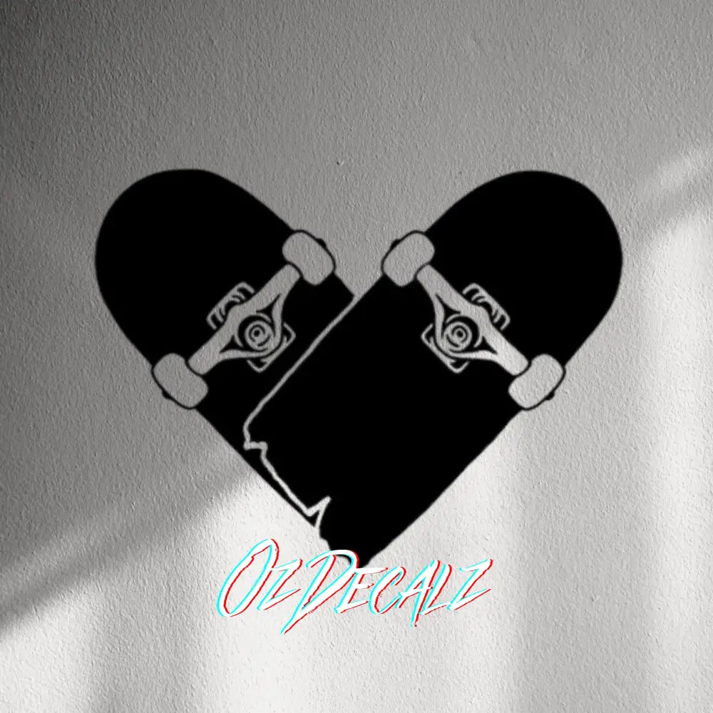 WALL STICKER: SKATEBOARD HEART - OzDecalz
