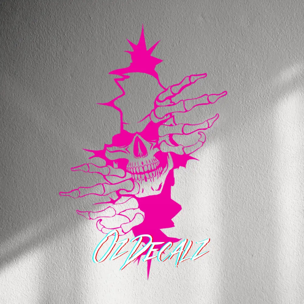 WALL STICKER: SKULL THROUGH WALL - OzDecalz