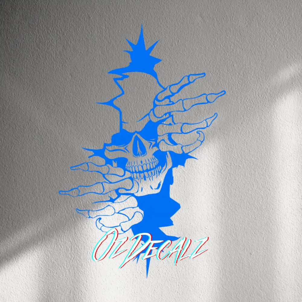 WALL STICKER: SKULL THROUGH WALL - OzDecalz