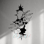 WALL STICKER: SKULL THROUGH WALL - OzDecalz