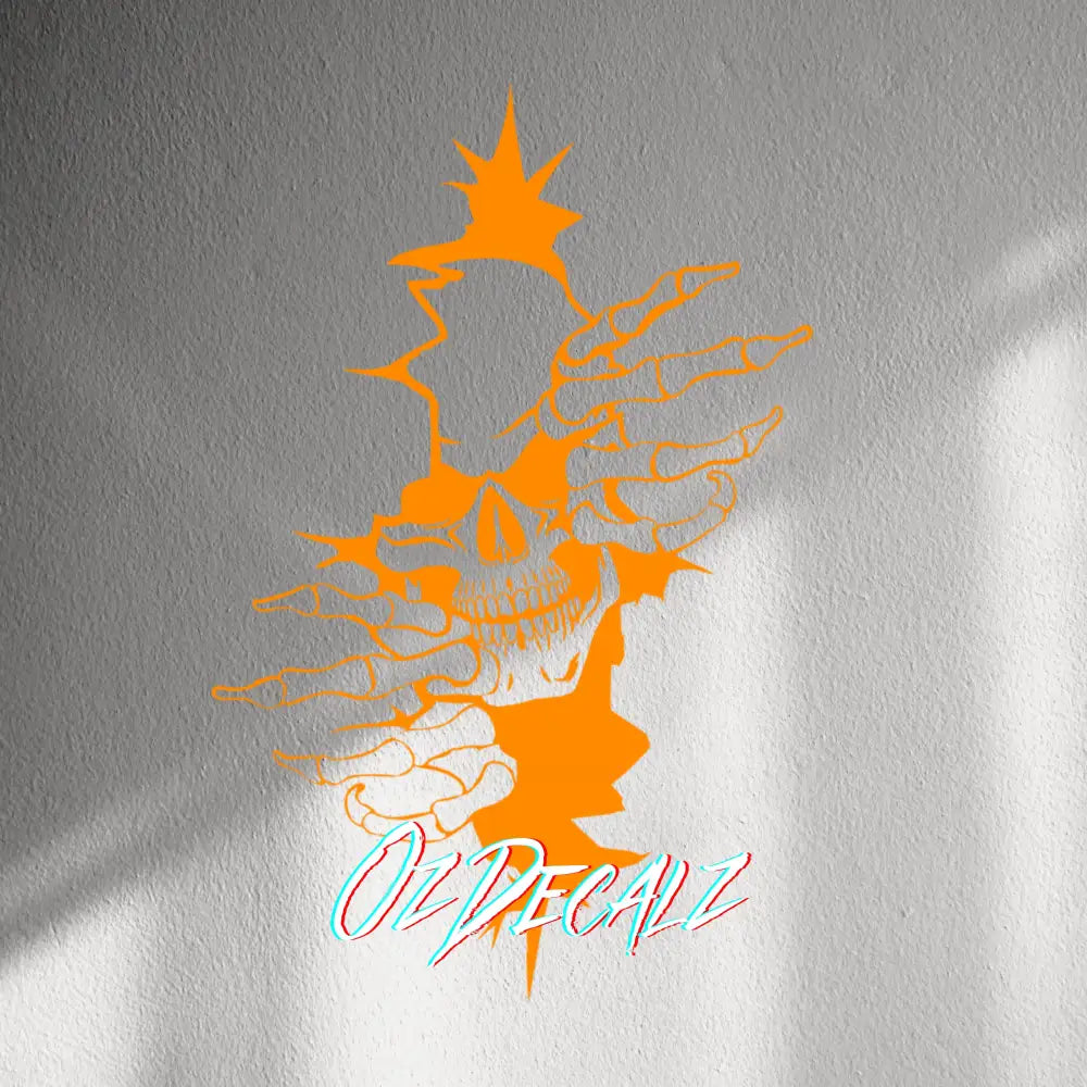 WALL STICKER: SKULL THROUGH WALL - OzDecalz
