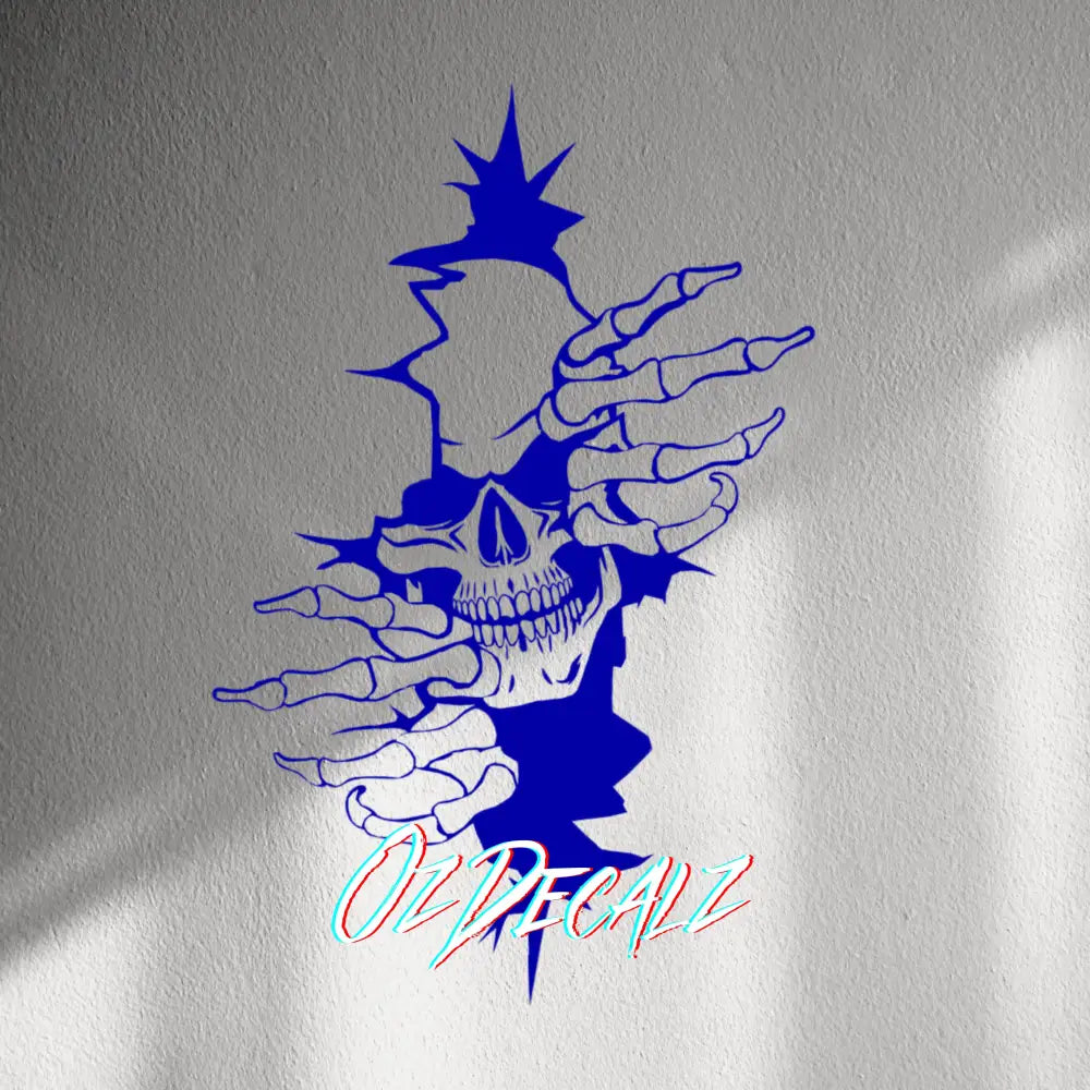 WALL STICKER: SKULL THROUGH WALL - OzDecalz