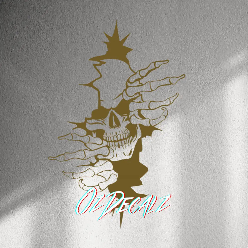 WALL STICKER: SKULL THROUGH WALL - OzDecalz