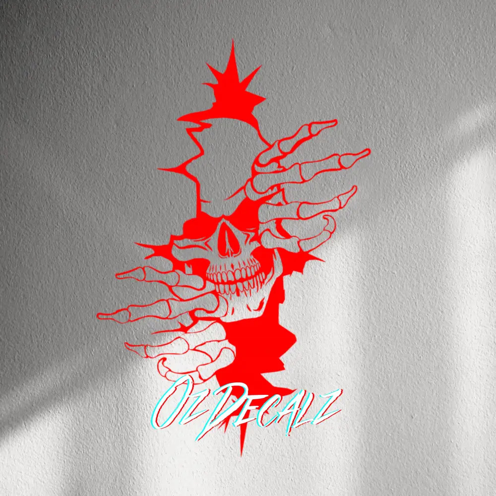 WALL STICKER: SKULL THROUGH WALL - OzDecalz