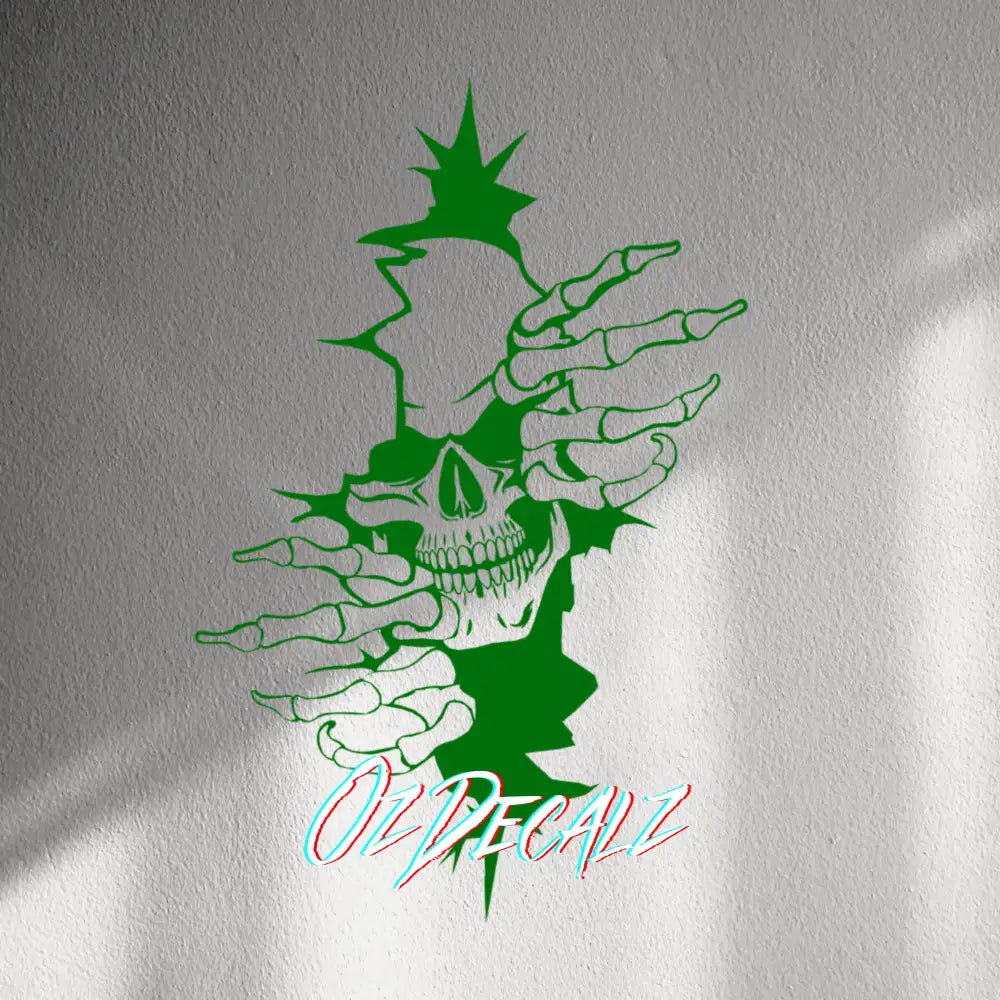 WALL STICKER: SKULL THROUGH WALL - OzDecalz