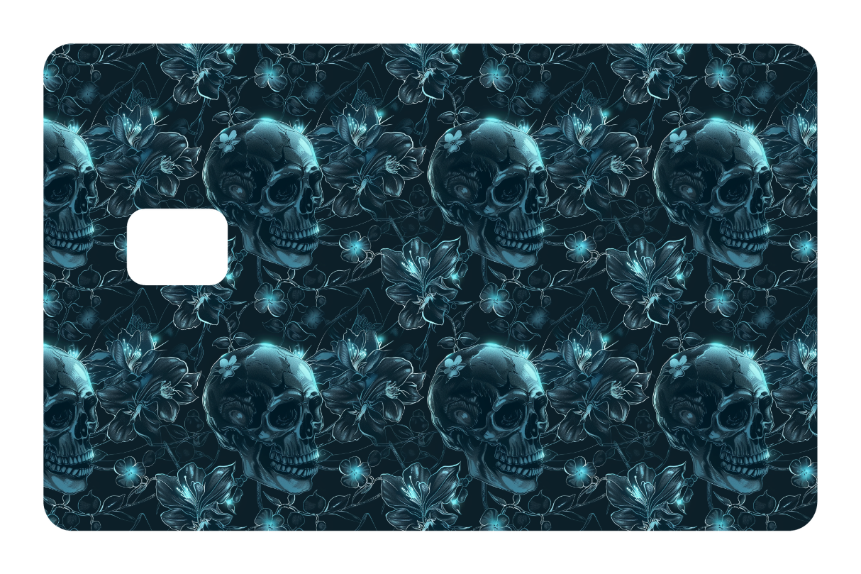 CARD WRAP: SKULLS & FLOWERS