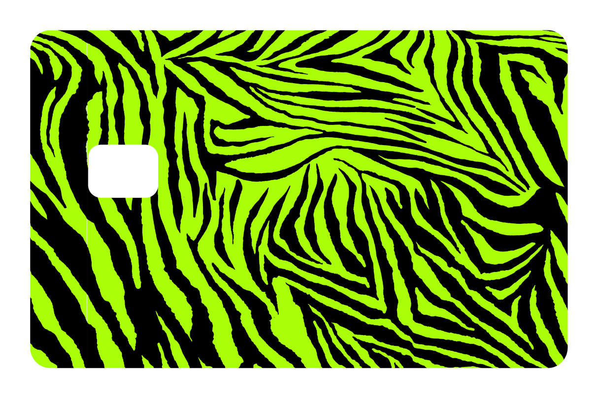 CARD WRAP: ZEBRA PRINT GREEN/BLACK