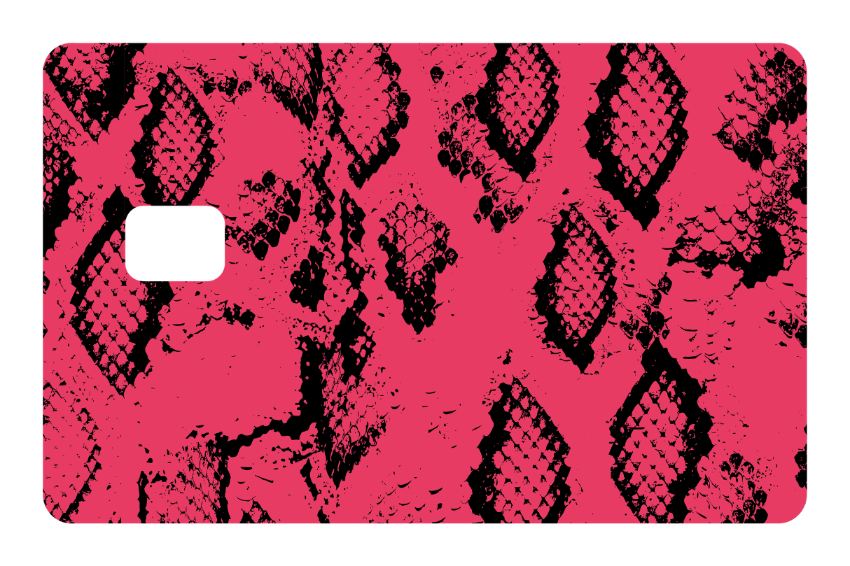CARD WRAP: SNAKE PRINT RED/BLACK