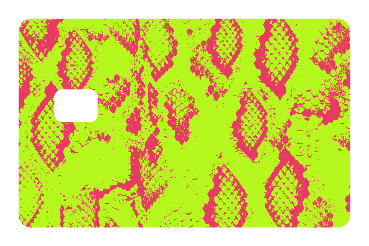 CARD WRAP: SNAKE PRINT PINK/YELLOW