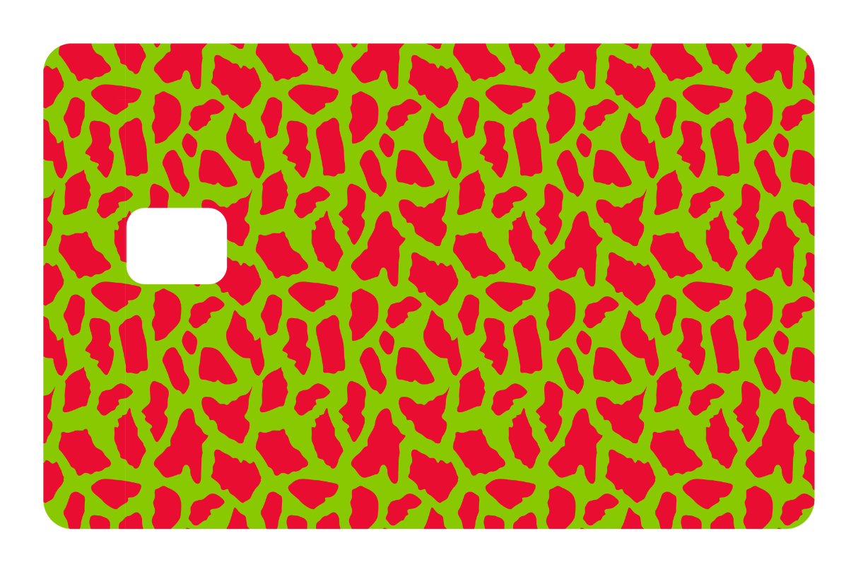 CARD WRAP: CHEETAH PRINT GREEN/RED